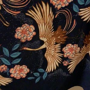 Lovely Duster With Bird Pattern